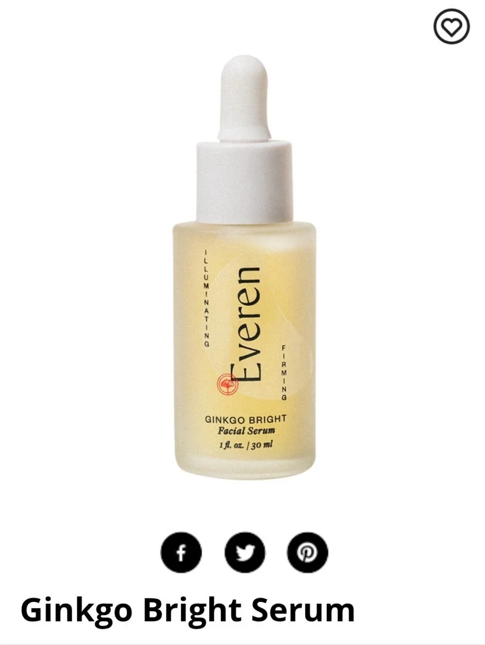 Ginkgo Bright Illuminating & Firming Facial Serum - White